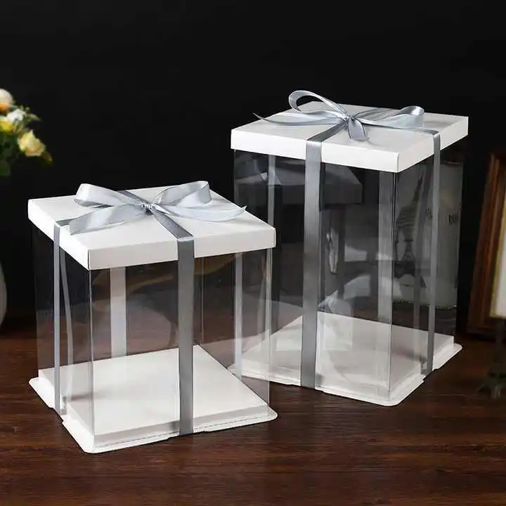 Fashion Birthday Wedding Party Luxury Gift Box Bakery Dessert Transparent Mini Cake Boxes