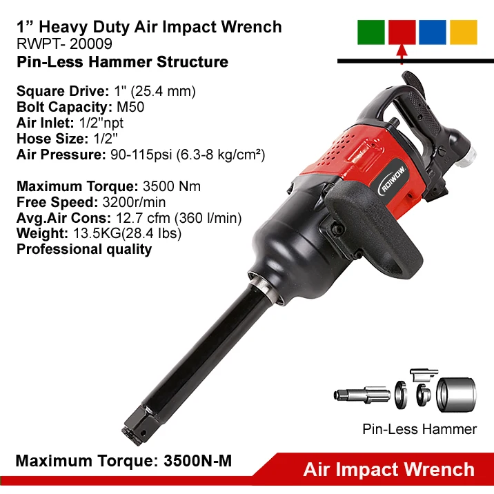 Sale Professional Heavy Duty Pneumatic Impact Wrench 1 inch High Torque Pneumatic Air Impact Wrench Tool Set Price