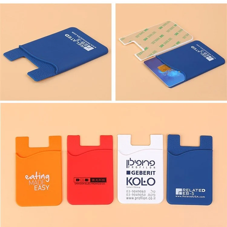 Factory price card case Silicone Phone credit Card Holder For Cell Phone