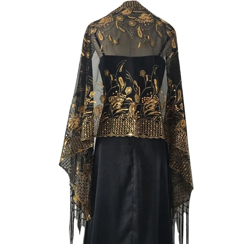 Elegant Women Sequin Shawl Bridal Tassel  Wraps and Cape Wedding and Evening Party Dress Shawls