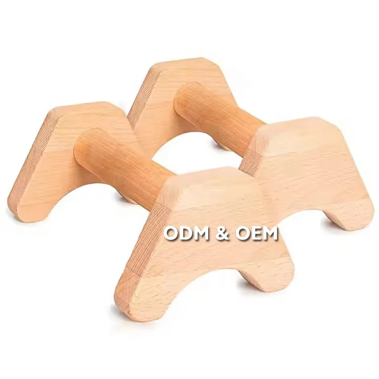 Factory Customized Beech Wood Parallettes Push up Board Training Fitness Body Building Gym Equipment