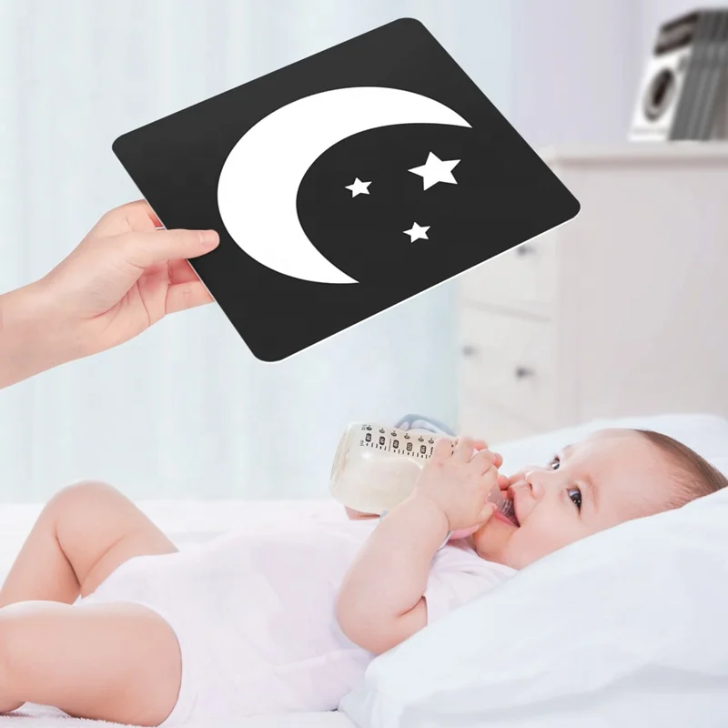 
2021 hot sale huixue baby black and white and colorful and physical visual stimulus training flash cards for kids eduactional 