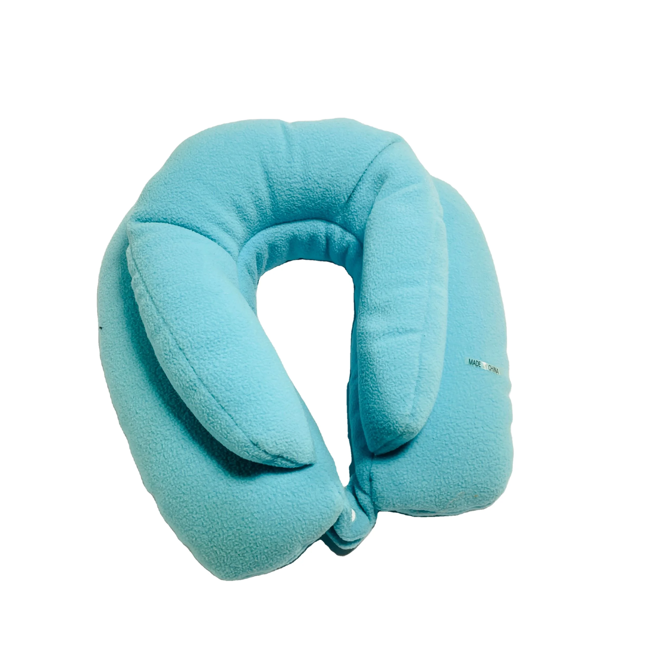 Wholesale Custom Color Sky Blue Microbeads Filling Soft Cover Pillow Cushions U Shaped Neck Travel Pillow For Sleeping Airplane