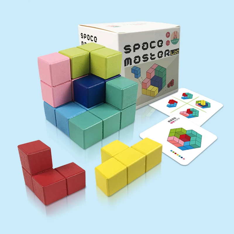 Colorful 3d wooden puzzle game educational toys kids child baby toys BFT0053