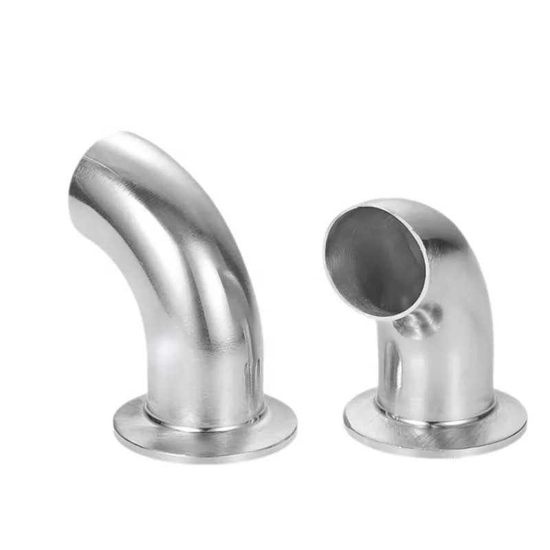 19mm-325mm Pipe OD Butt Weld SS304 316L Sanitary Stainless Steel Single Side Chuck Type Quick Fit 90 Degree Elbow