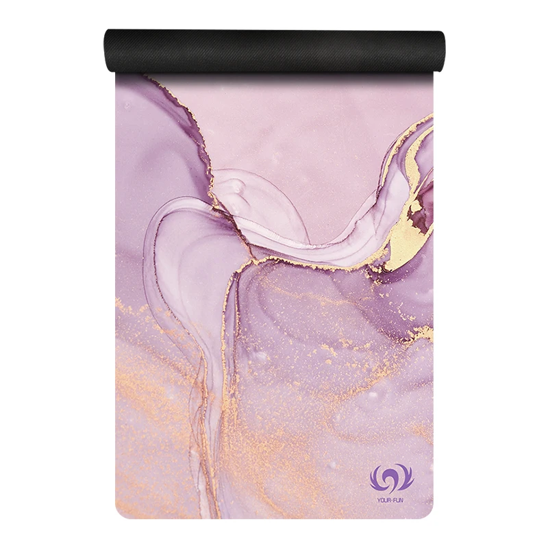 Full color sublimation custom microfiber mat logo printed eco friendly screen printing suede yoga mat