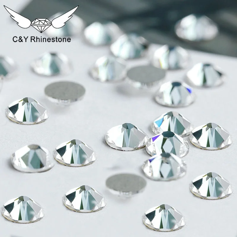 CY Non Hot Fix 16 facets Luxury Crystal Piedras De Cristal Strass Rhinestone Transparent Glass Rhinestones
