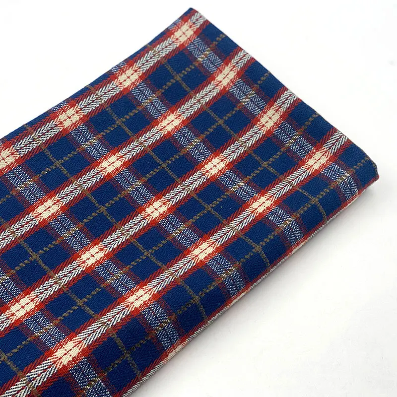 Fashion vest scarf man women small check plaid herringbone flannel 95% cotton blended 5% chenille shirt fabric