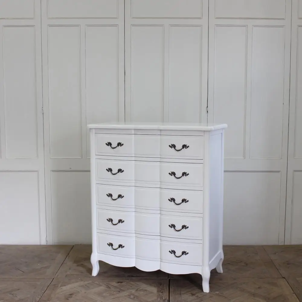 french style solid wood chest of drawer for bedroom design
