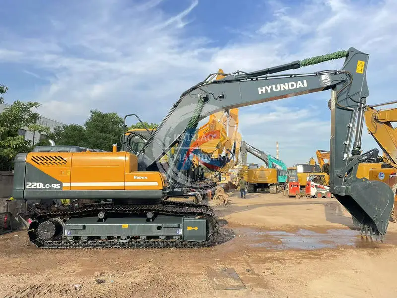 Hyundai 220 used excavator secondhand excavadora backhoe  22 ton in stock crawler digger hydraulic machine low price cheap