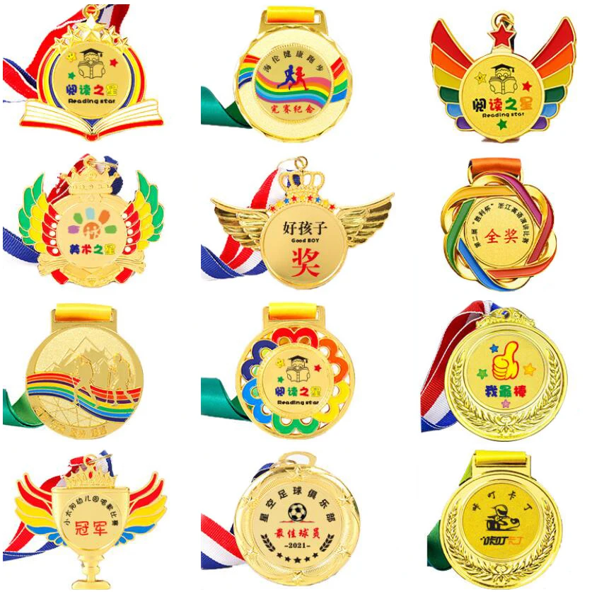 Medal Manufacturer Wholesale Custom Sublimation Blank Metal Gold Award Trophies and Medals Sports Custom Karate Taekwondo Medals