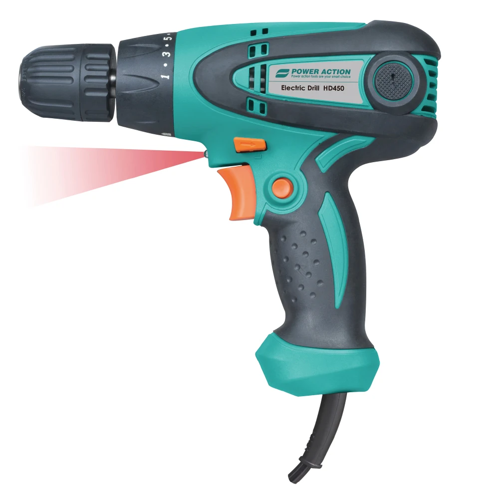 Power Action Electric 220V 450W Mini Hand Hold Small Drill Driver With LED Working Light