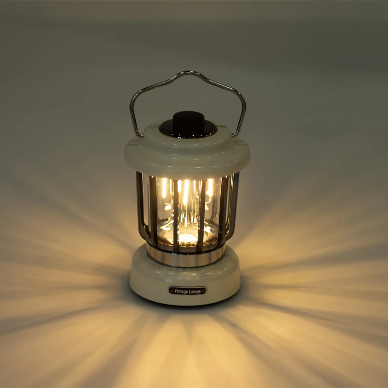 Dim able Outdoor Indoor Night Light Camping Lamp Retro Antique Copper Lanterns