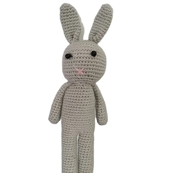 Новинка, детский подарок, вязаный кролик, игрушки-животные, детский успокаивающий спящий Мягкий Кролик, вязаные крючком плюшевые игрушки ручной работы