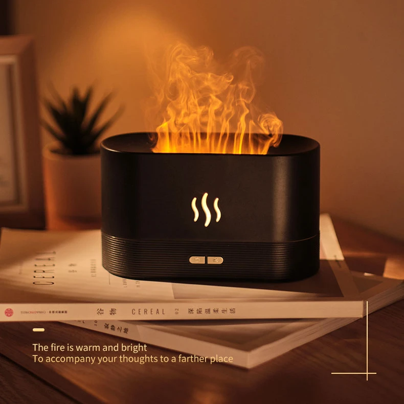Aromatherapy Scent Diffuser Machine 3D Flame Aroma Diffuser USB Air Humidifier Aroma Diffuser With Night Light For Desktop