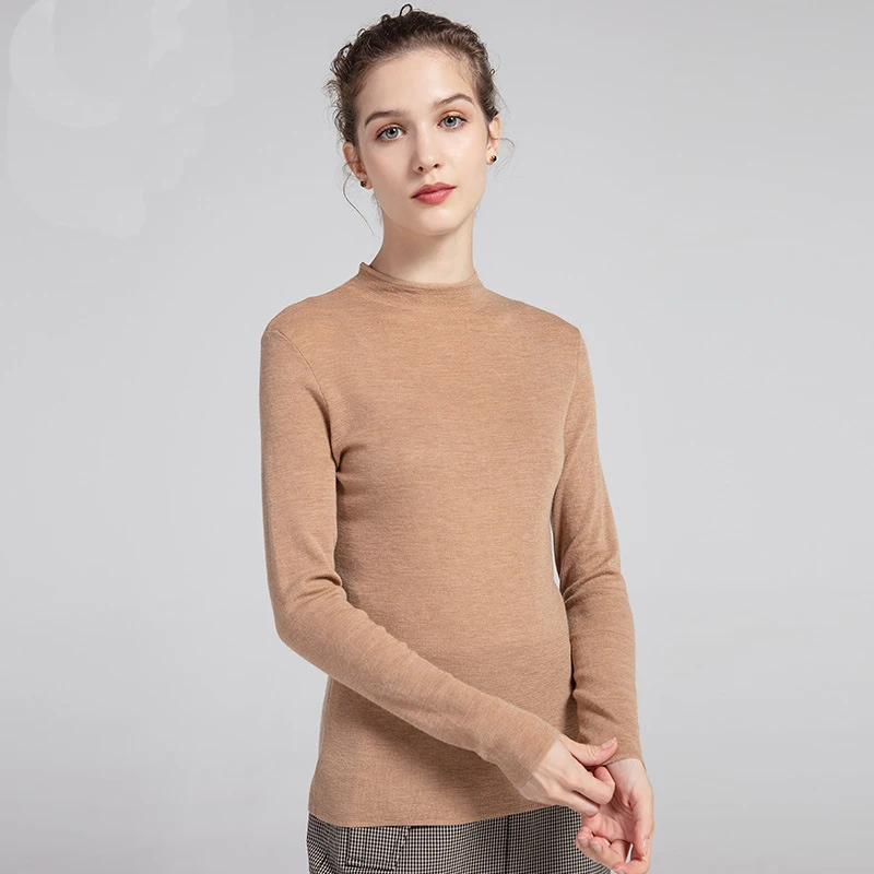 16GG Fine Wool Long Sleeve Tee Crew Neck Sweater Merino Wool Jumper