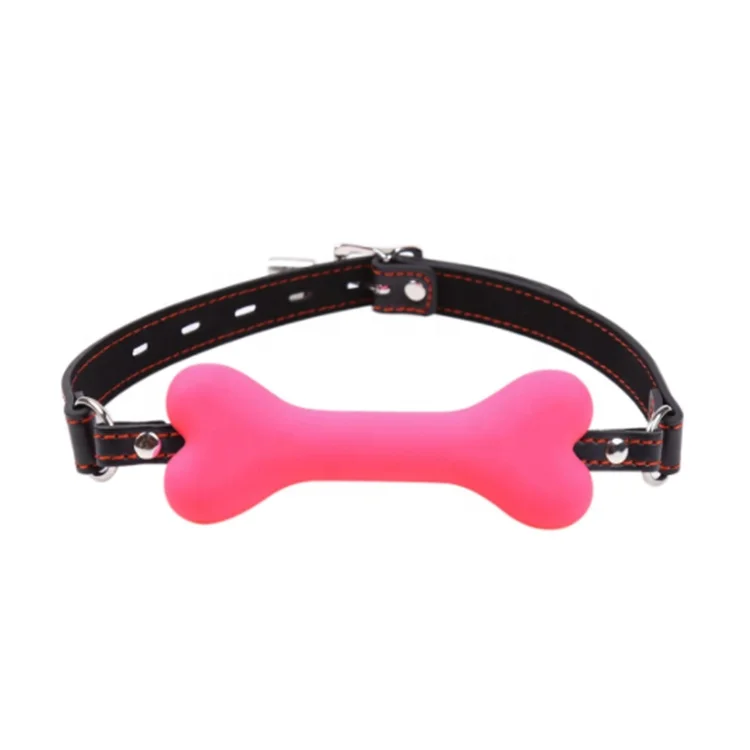 2023 BDSM Bondage Breathable Dog bone Silicone Mouth Ball Gag with PU strap fetish costume restraint toys