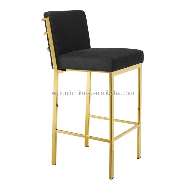 Contemporary Delicate Stainless Steel Leather Fabric Bar Stool Sofa Style Bar Chairs For Living Room Kitchen Used