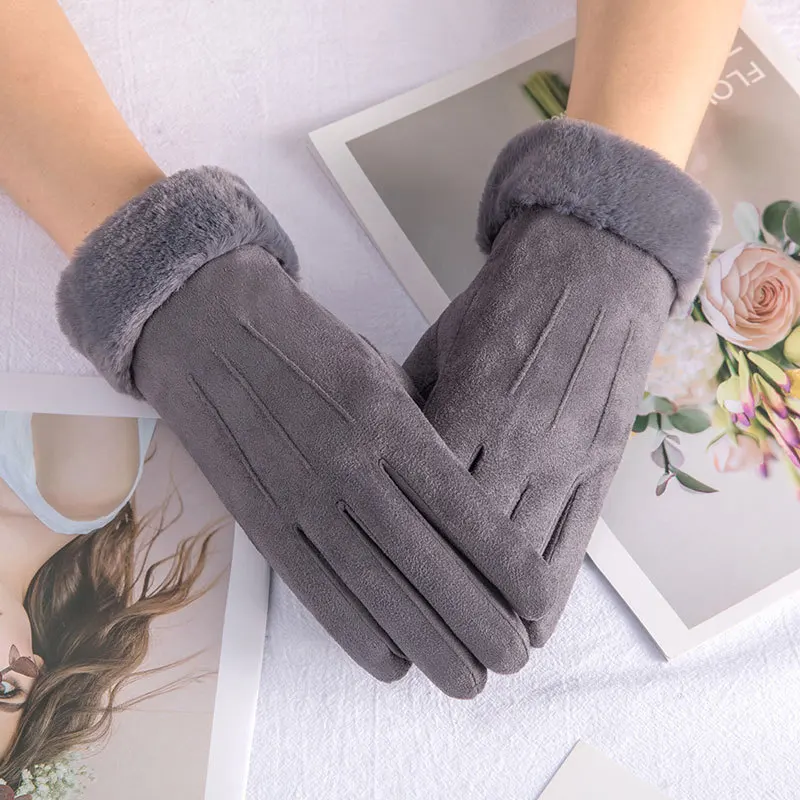 Winter Gloves For Women Touch Screen Cold Weather Thermal Warm Windproof Soft Thick Fleece Lining Glove