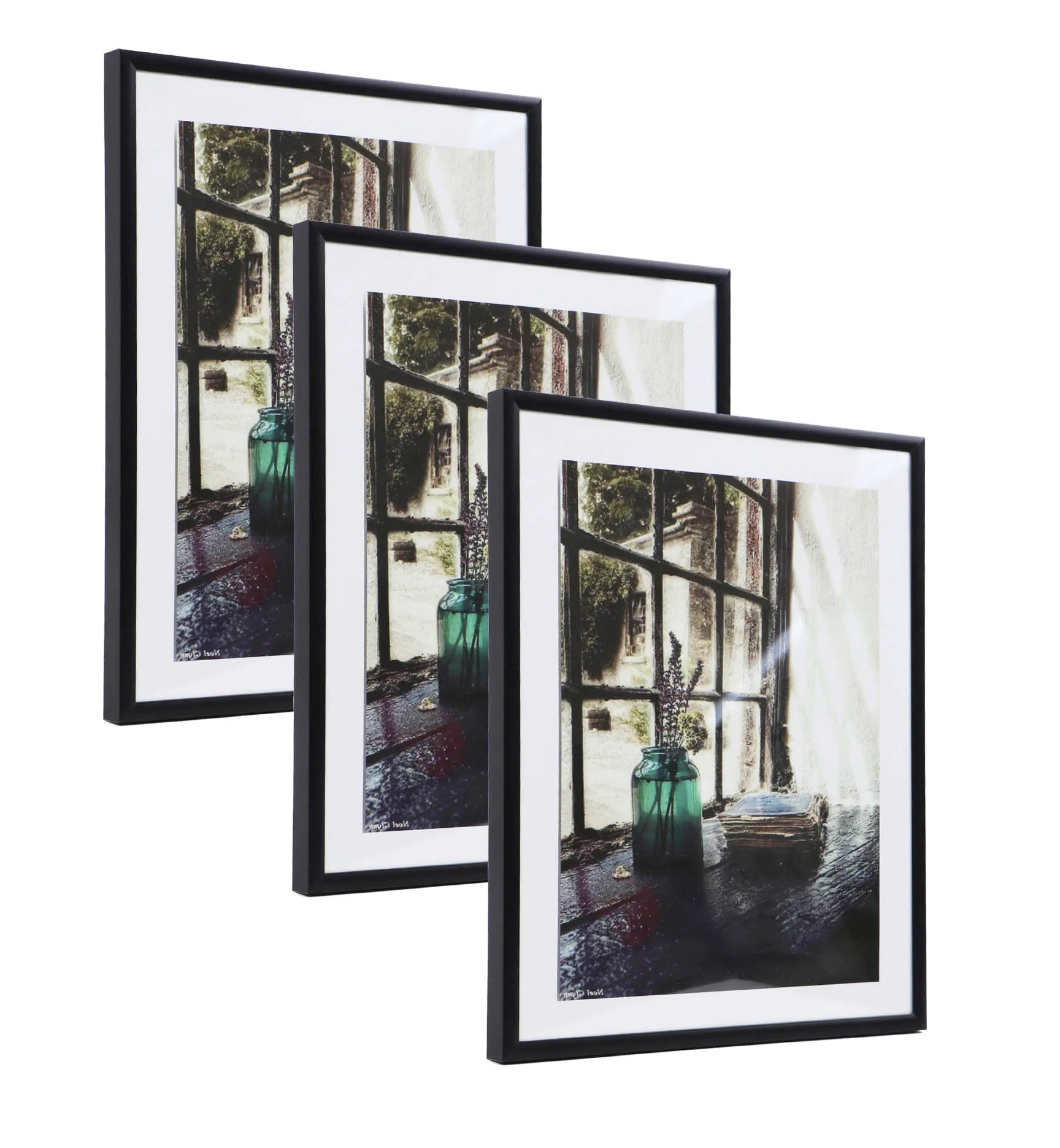 4pcs pack A4 picture frame, Metal photo frame, Black thin gallery frame with plexiglass