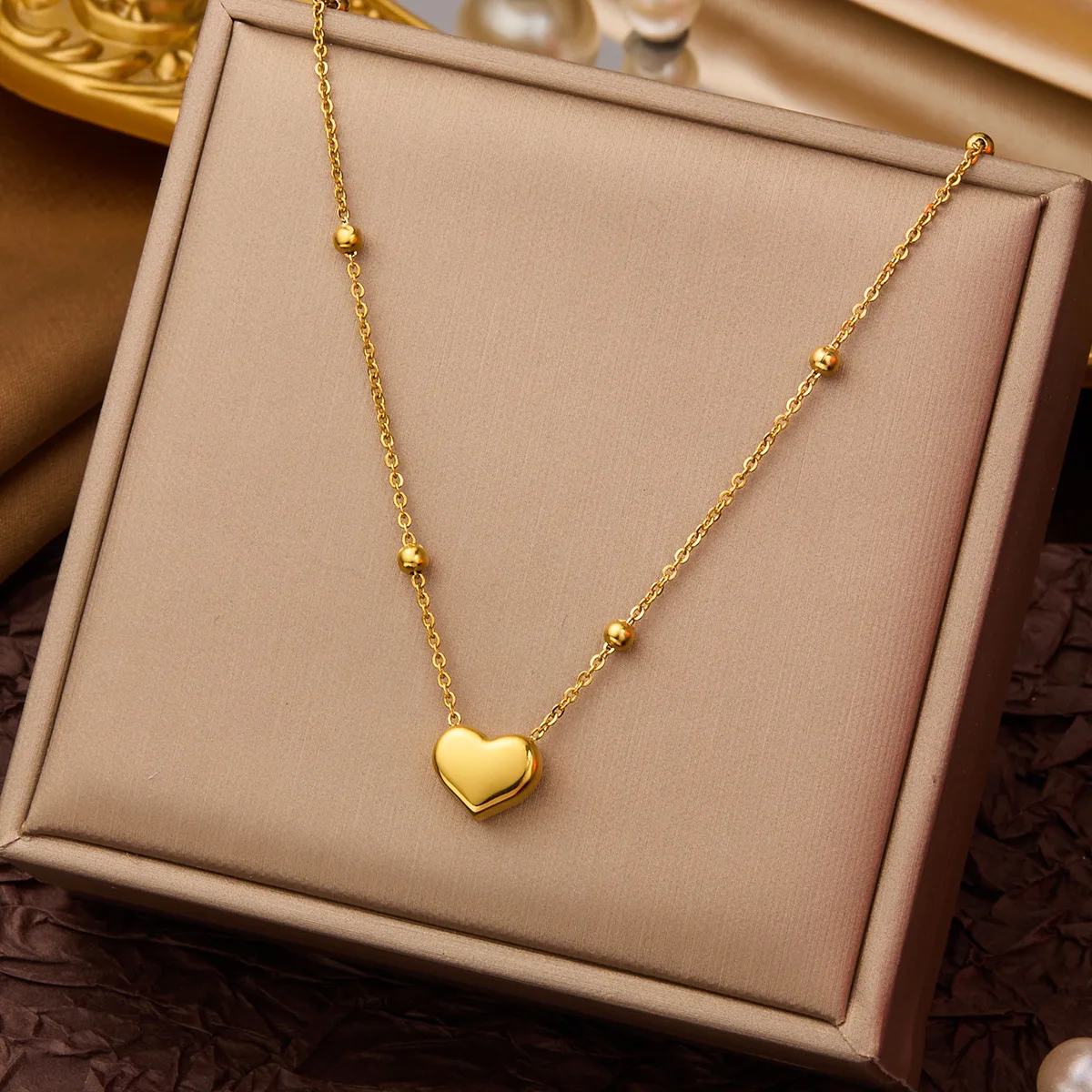 Hot Stainless Steel 18k Pearl Shell Zircon Cross Clover Butterfly Heart Pendant Necklace Women Bow Water Drop Charm Necklace