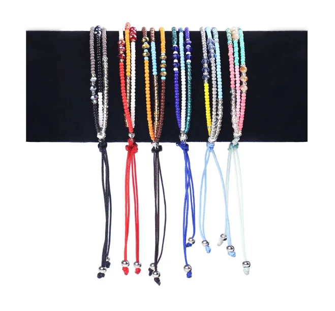 
2021 Nature Beaded Unisex Adjustable Couple Gift Bracelets Friendship Rope Bohemian Bracelet Double Layer Rope Bead Bracelet 