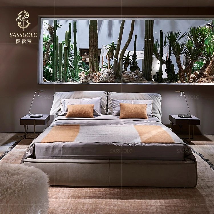 
Sassuolo modern style on sale funiture luxury double bed fabric design hotel furniture modern bedroom furniture set 