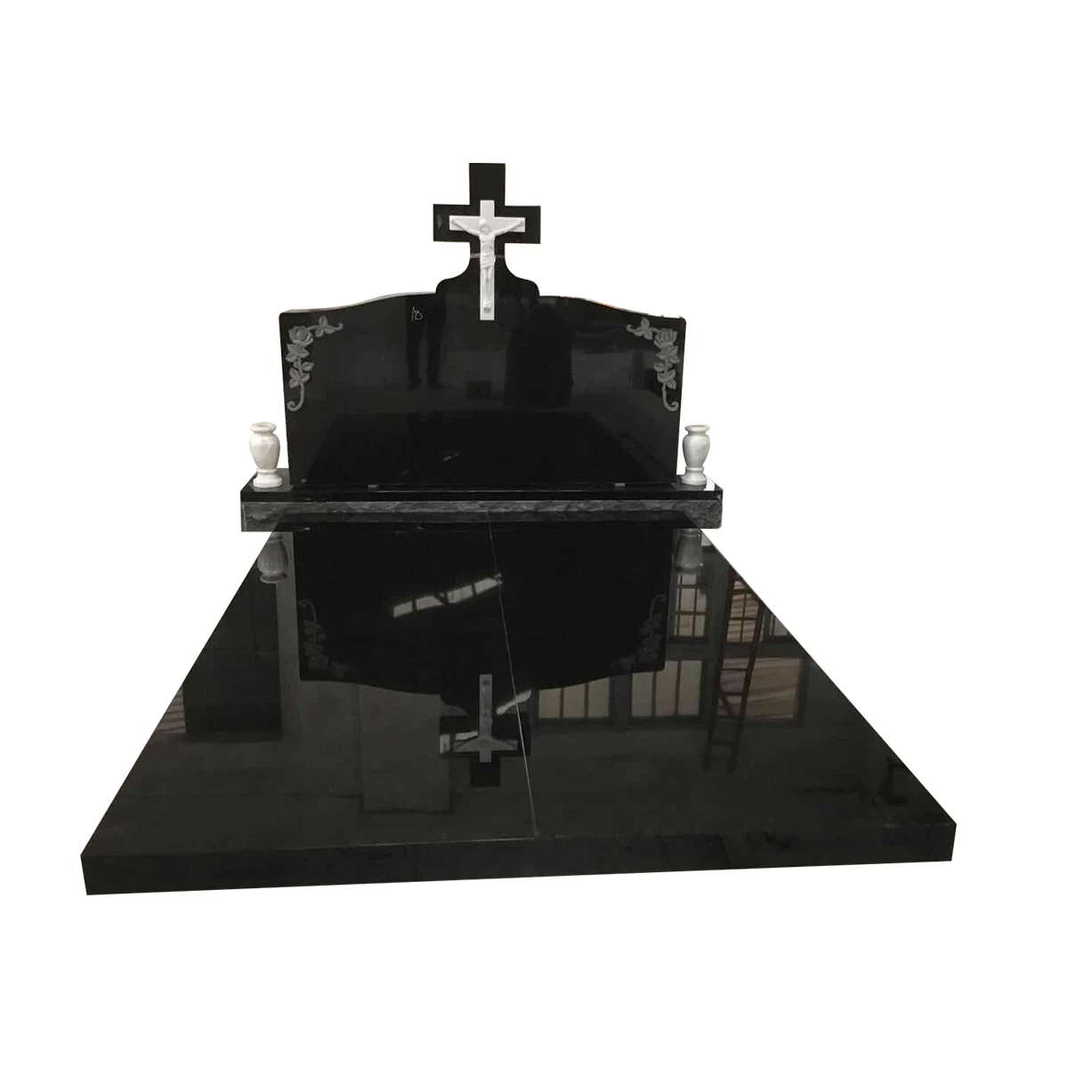 
Haobo Stone Indian Black Granite Large Cross Headstones Monuments 