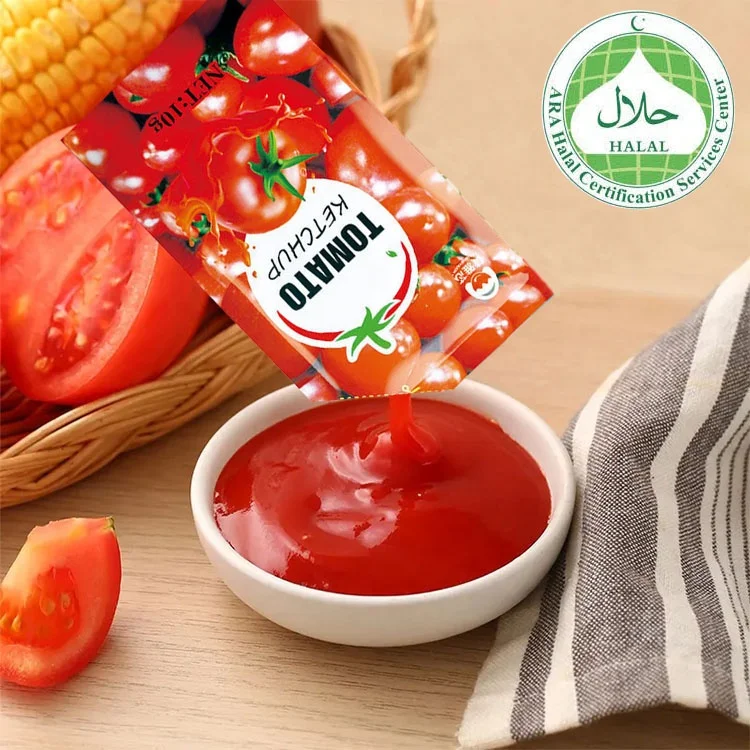 Fried Potatoes Dipping Seasoning Sauce Fast Food Hamburg Condiment 10 g Sachets Packaging Tomatoes Paste Tomato Ketchup Sachets