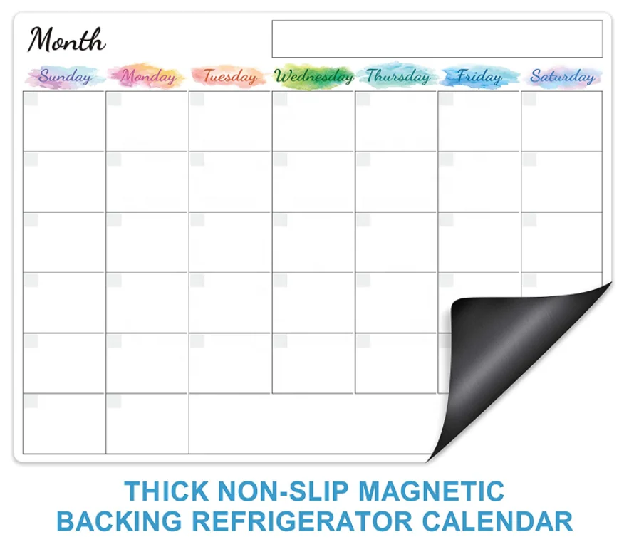 White Board Dry Erase - Weekly Calendar Whiteboard for Fridge, Grocery List Magnet for Family Planner Kitchen Schedule Board