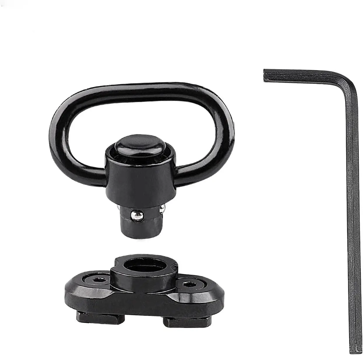 Durable Heavy-Duty Two Point Sling Attachment Mount QD Sling Swivel Adapter Black Metal sling swivels
