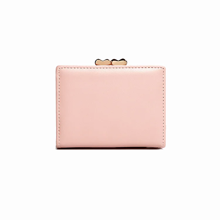 Small Purse Female Short Japanese and Korean Version of The Small Fresh Three Folding Coin Holder Wallet  Women Purse