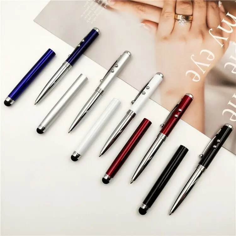 Рекламные Многофункциональная СВЕТОДИОДНАЯ Шариковая ручка Творческий бизнес изготовленным на заказ логосом Стилус со светодиодным