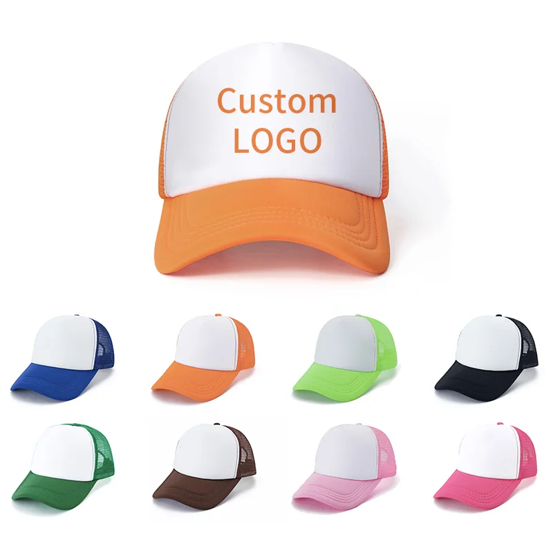 Wholesale Mesh Trucker Hat Hip Hop Cotton Blank Casquette Baseball Custom Logo Print 5 Panel Embroidered Sports Caps
