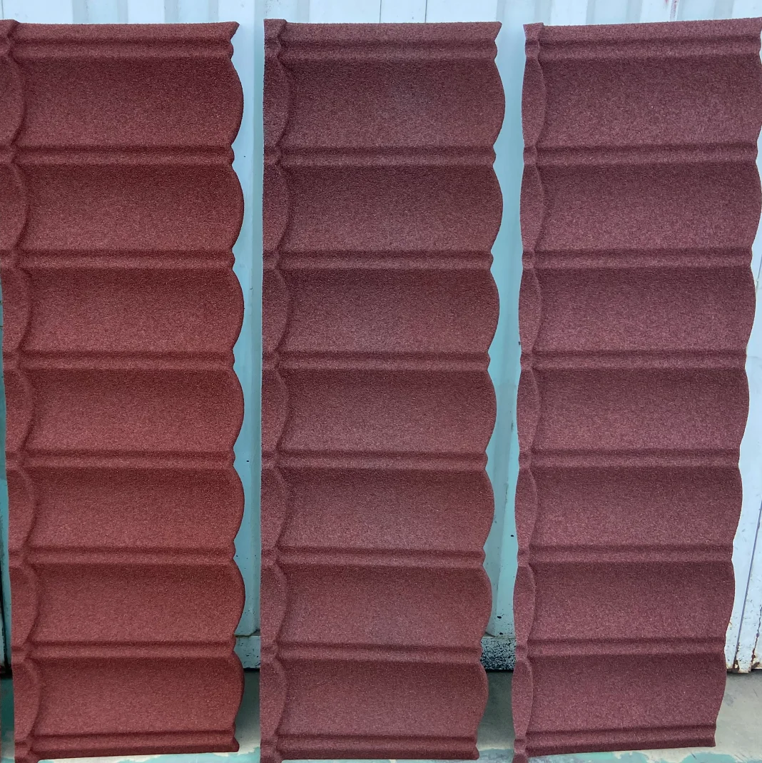 New Wave 666 Tropical Style Tile Colored Prepaint Natural Stone Coated Steel Roof Tiles For Basement Application