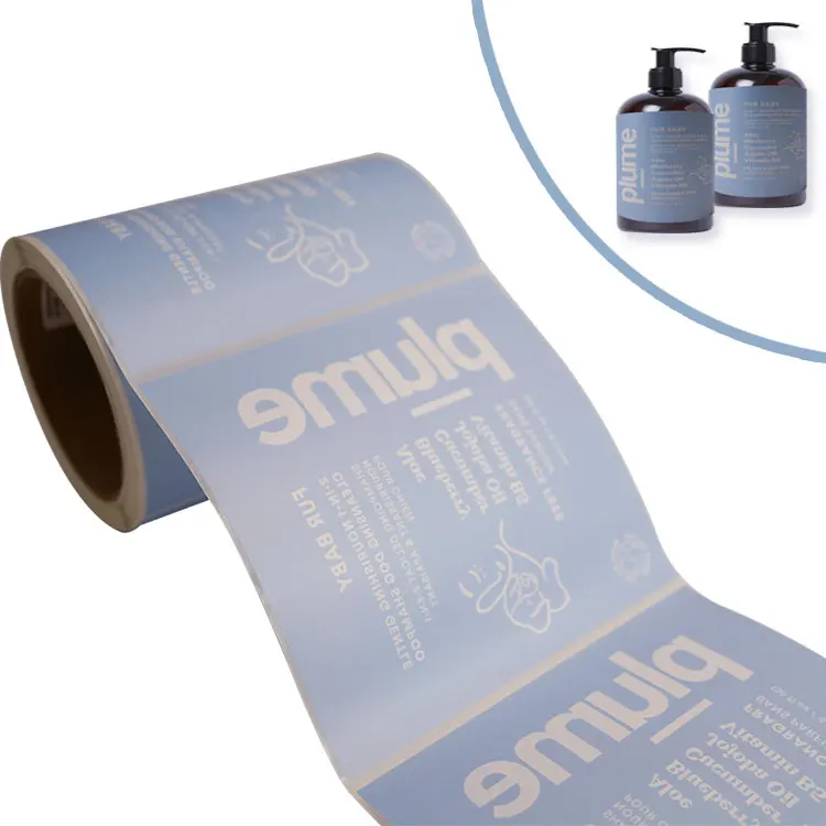 custom waterproof self adhesive soft touch label cleansing dog shampoo bottle label sticker printing