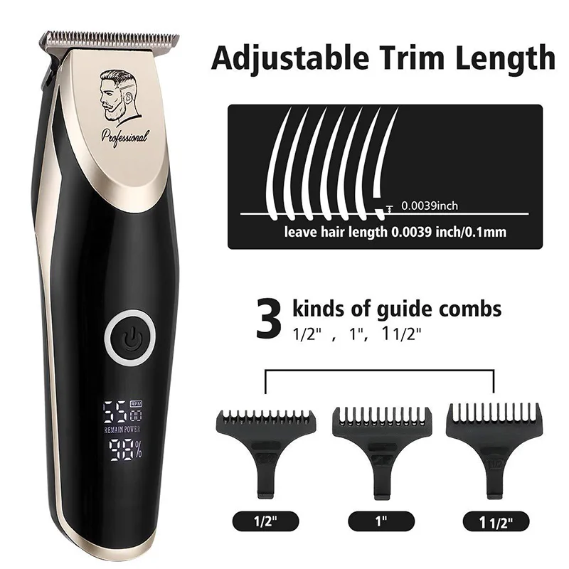 Champagne Gold Electric Rechargeable Hair Trimmer Hair Cutter Clipper