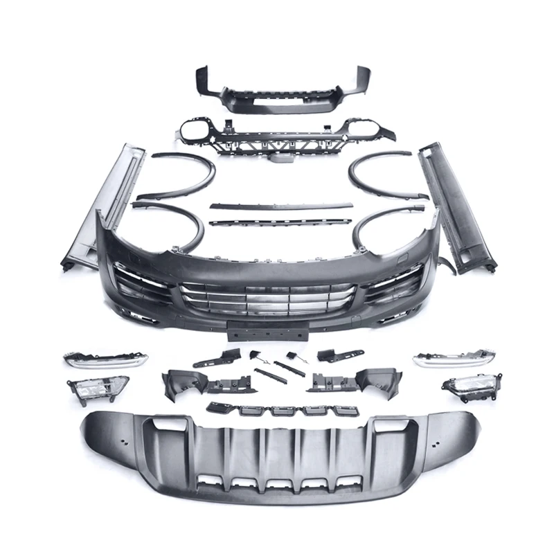 Applicable to 15-17 Cayenne old to new Turbo surround Tecate front and rear lip GTS kit modification