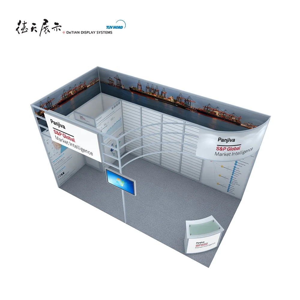 Open 3x3 expo stands, aluminum trade show booth portable exhibition stands design