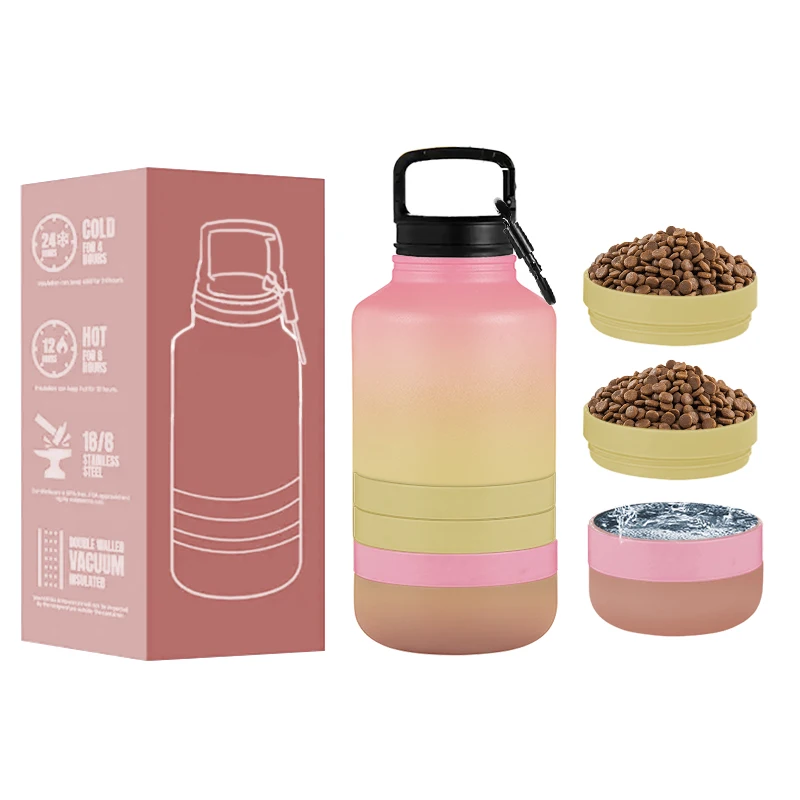 32oz 40oz Portable Dog Travel  Water Bottle with  Dog Water Bowl Dispenser
