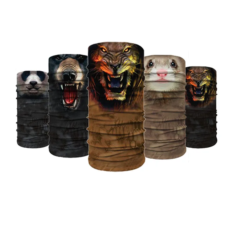 Seamless Neck Gaiter Shield Scarf Bandana Face Mask Sun Protection for Motorcycle Cycling Headbands Animals series