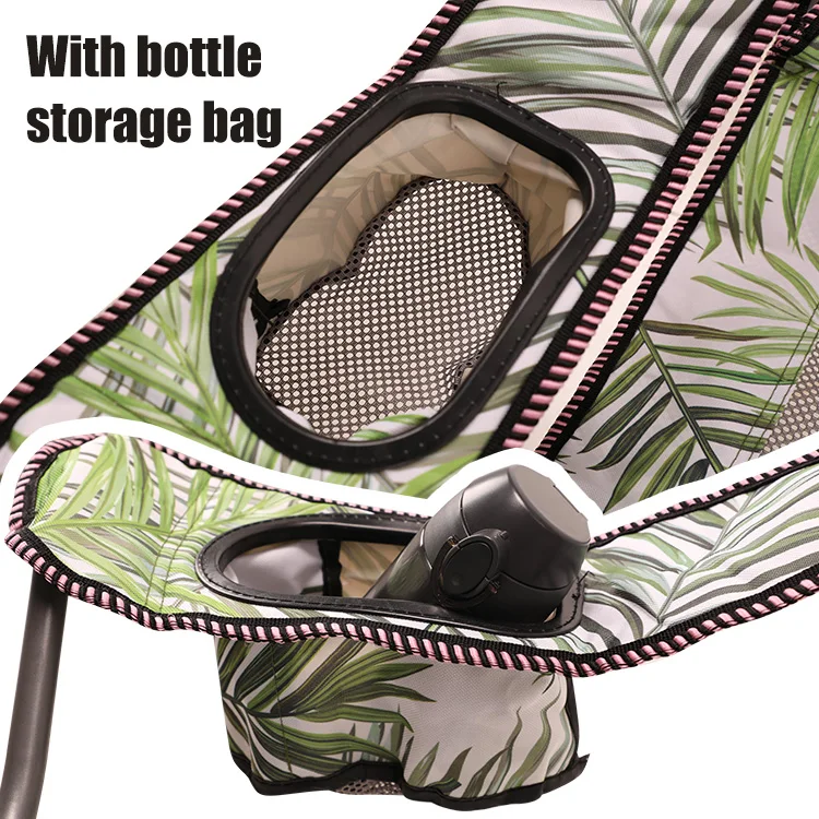 HOMFUL Foldable Oxford High Back Steel Lying Chair Outdoor Portable Folding Camping Chair