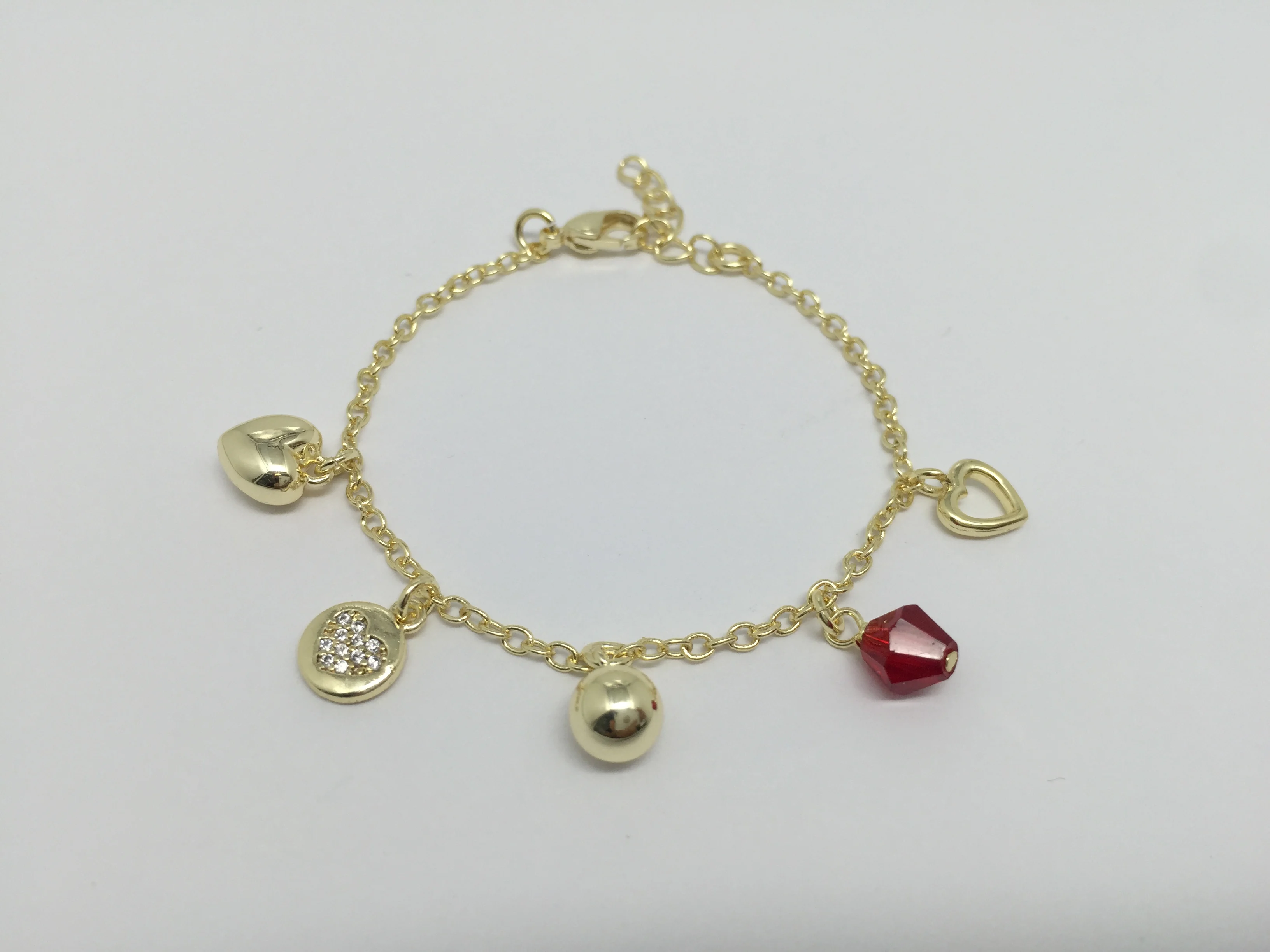 Simple Fashion Different Shape 14K Gold Plated Jewelry Crystal Bead Bracelets For Women