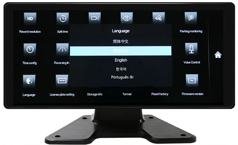 IPS GPS touch screen smart car 10.1 inch 4 channels car camera dash cam dvr rearview mirror truck car monitor