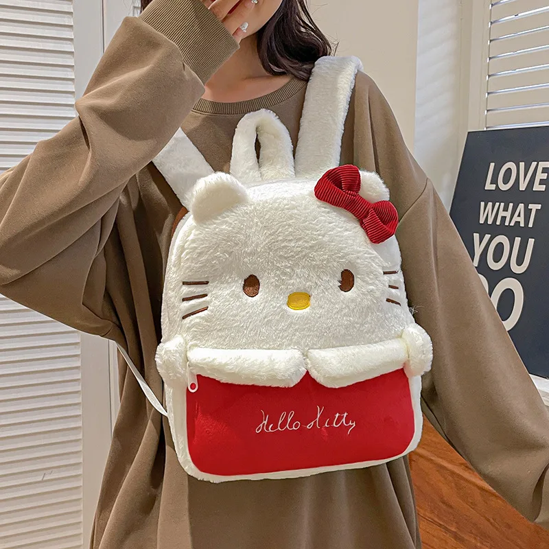 HL Ready to ship Sanrioed Junior Girls Schoolbag Cute Anime Cartoon Book Bag Lunch Bento Bag Kitty Kuromy Melodi Backpack Girl