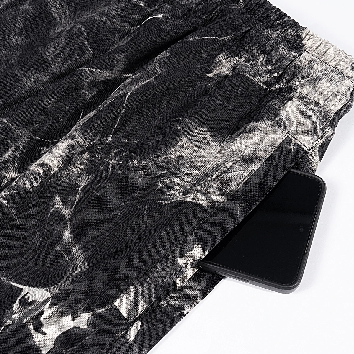 Wholesale baggy shorts pants 100% cotton tie dye knee length shorts for men