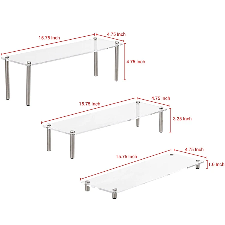 Custom Food Buffet Risers Clear Acrylic Figure Display Stands Counter Acrylic Cupcake Desserts Riser
