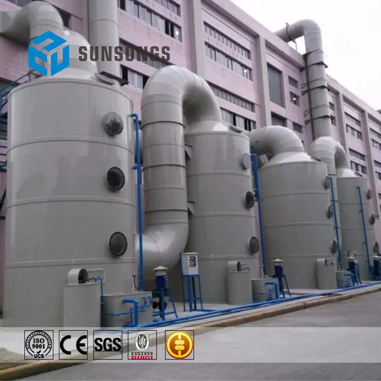 
 Система впитывания химических отработавших газов Venturi, мокрый скруббер  