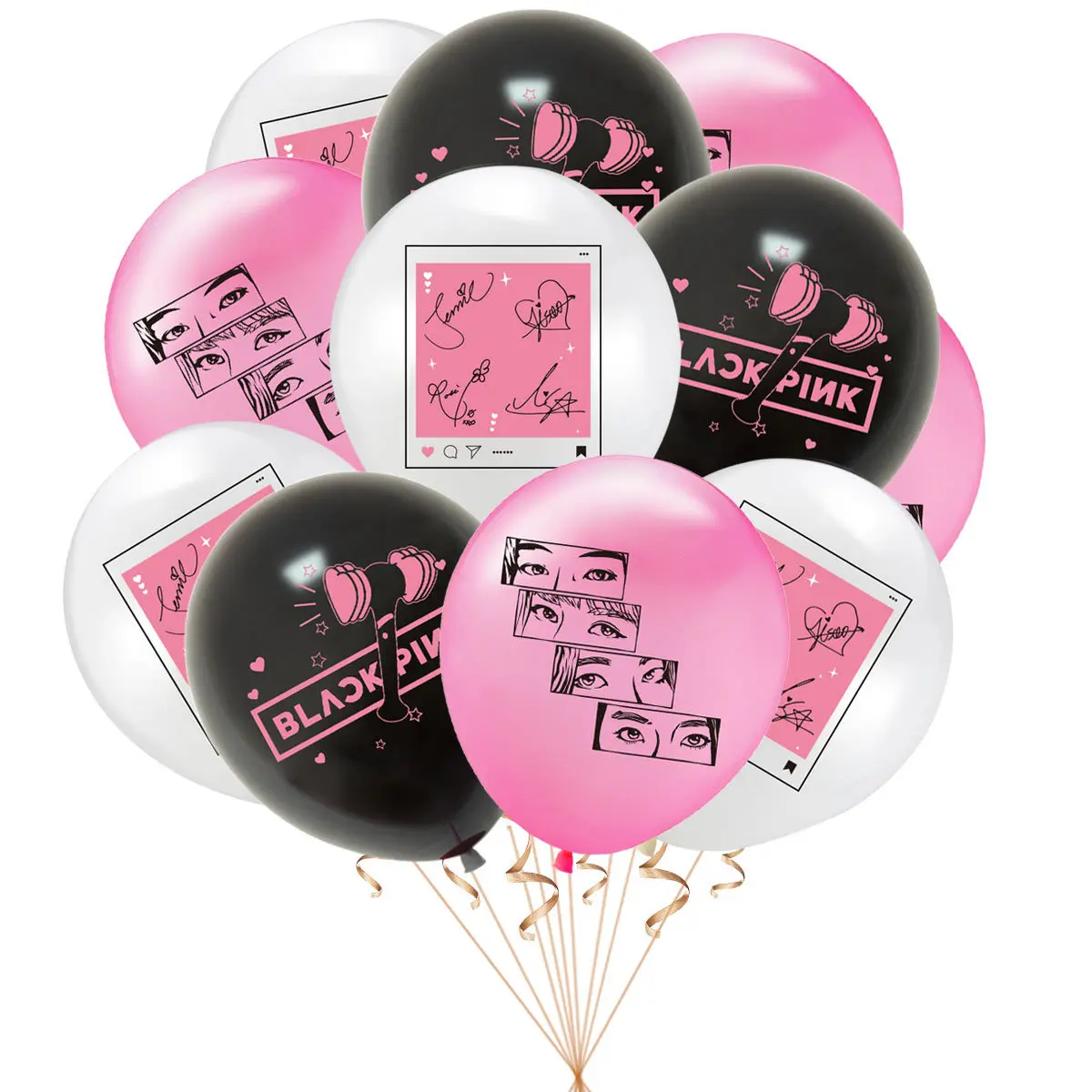 Dropshipping Black pink Girl Group Theme Birthday Party Balloon Decoration Lisa Korean Star Latex Balloon Party Decoration