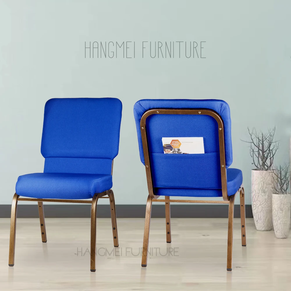 High Quality Hotel Furniture Stacking Metal Prayer Auditorium Dining Used Chairs for Church
